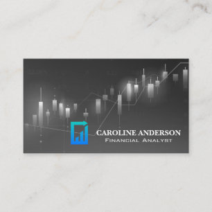 Financial Chart   Candlestick Graph Business Card