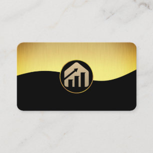 Financial Chart Gold Black Two Tone Business Card