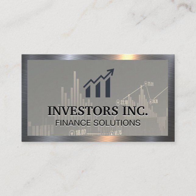 Financial Chart Icon Business Card (Front)