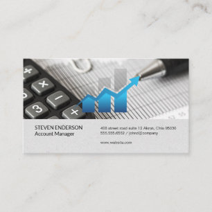 Financial Chart   Pen Documents  Business Card