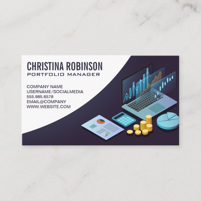 Financial Charts and Graphs | Portfolio Business Card (Front)