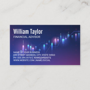 Financial Charts Background Business Card