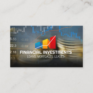 Financial Charts Graphs   Currency Business Card