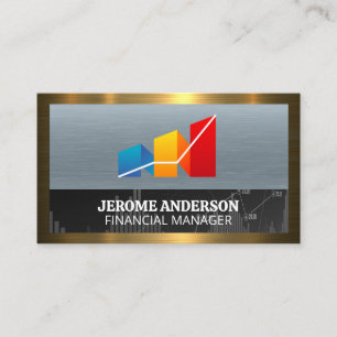Financial Charts   Metallic Business Card