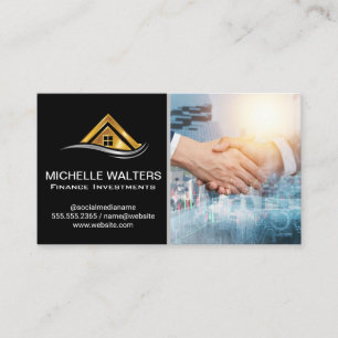 Financial Charts   Property   Shaking Hands Business Card