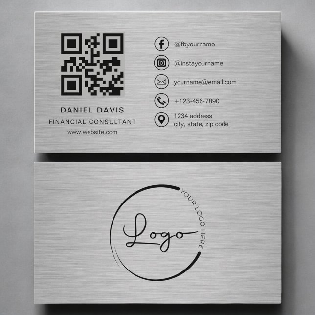 Financial Consultant Metal QR Code Business Card (Creator Uploaded)