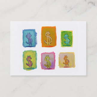 Financial consultant sales money fun unique art business card