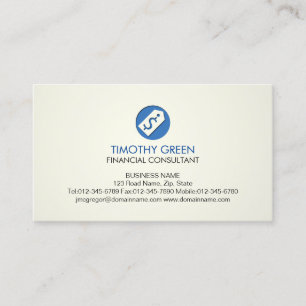 Financial Consultant Services Dollar Tab Icon Business Card