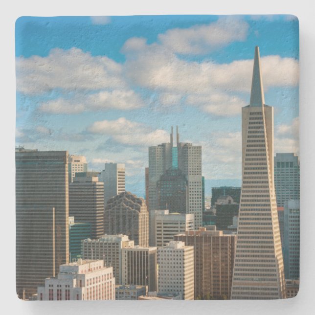 Financial District Skyline of San Francisco Stone Coaster (Front)
