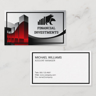 Financial Graph Logo | Bull Bear Market Icon Business Card