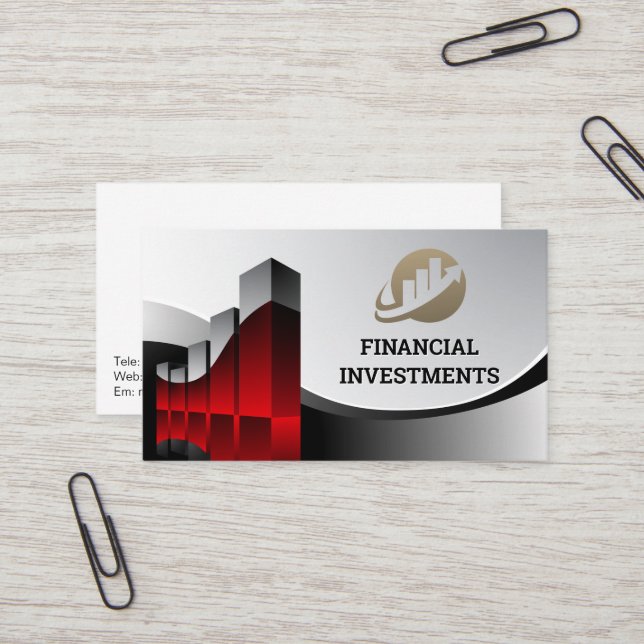 Financial Graph Logo Business Card (Front/Back In Situ)