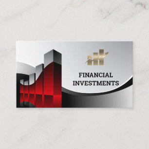 Financial Graph Logo   Gold Bar Chart Business Card