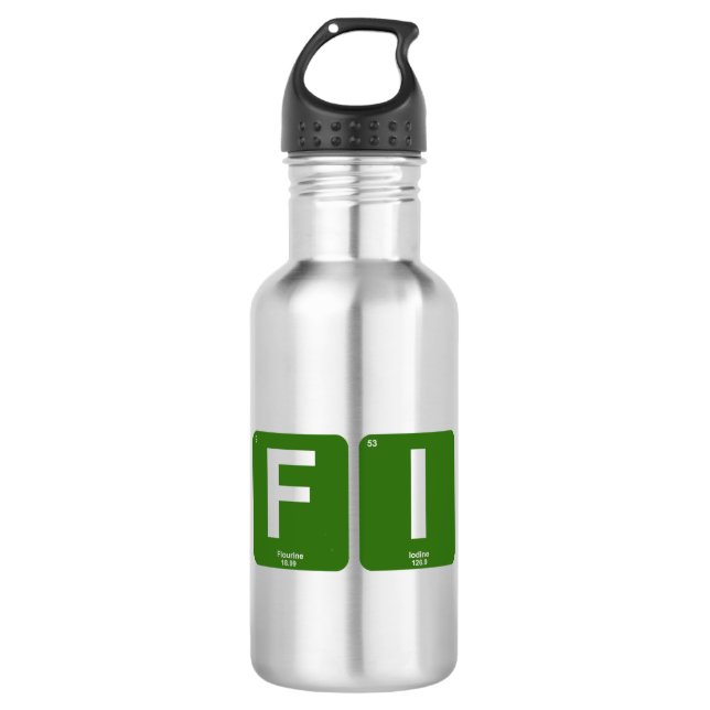 Financial Independence Periodic Table 532 Ml Water Bottle (Front)