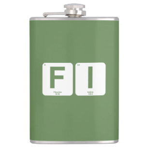 Financial Independence Periodic Table Hip Flask