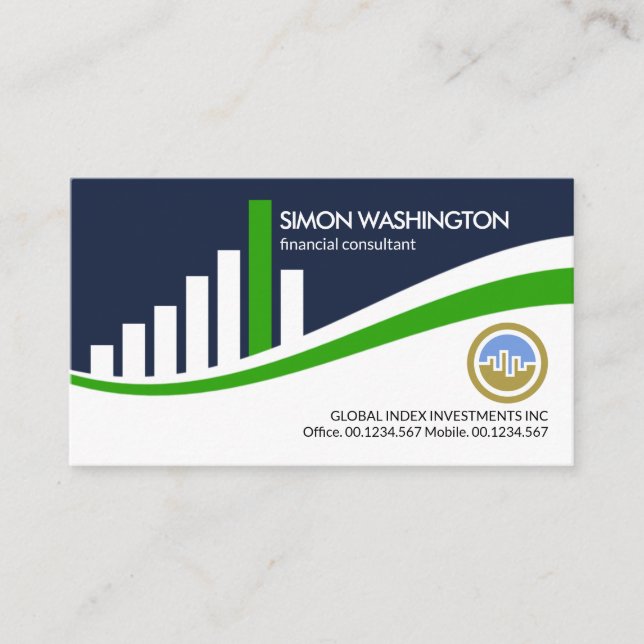 Financial Index Stock Exchange Graph Money Market Business Card (Front)