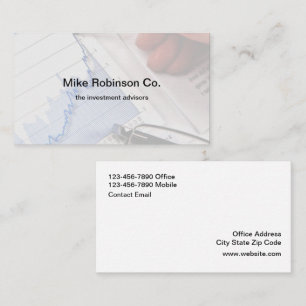 Financial Investment Advisor Business Card