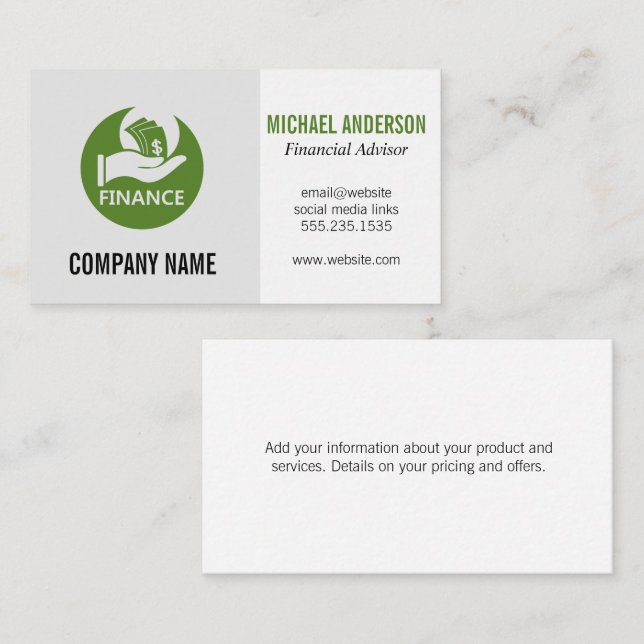 Financial | Investment Logo Business Card (Front/Back)