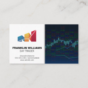 Financial Logo Day Trading Stocks Business Card