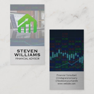 Financial Logo Stock Data Chart Business Card