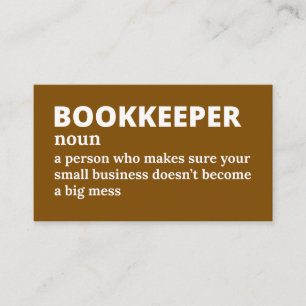 Financial Organiser - Funny Definition Business Card