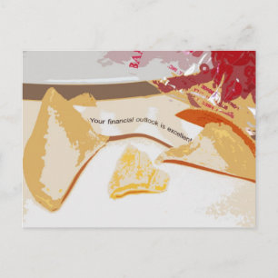 "Financial Outlook is Excellent" Fortune Cookie Postcard