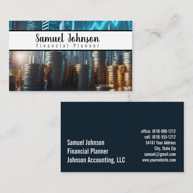 Financial Planner Accountant Wealth Management Business Card (Front/Back)