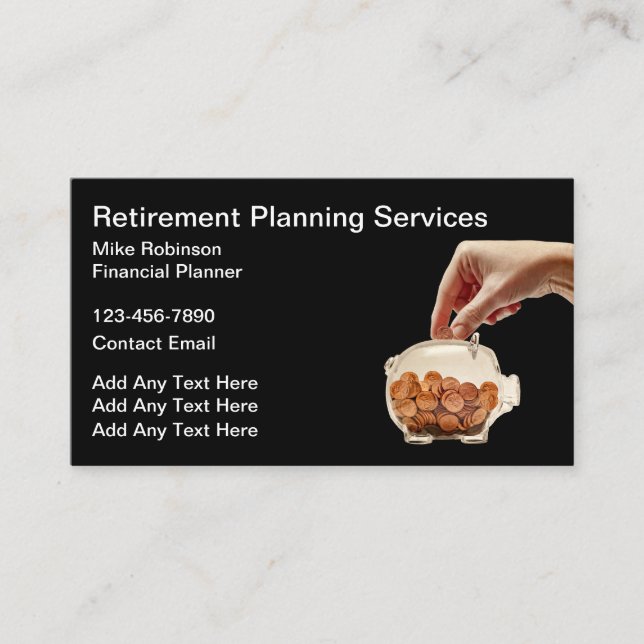 Financial Planner Money Management Business Cards (Front)