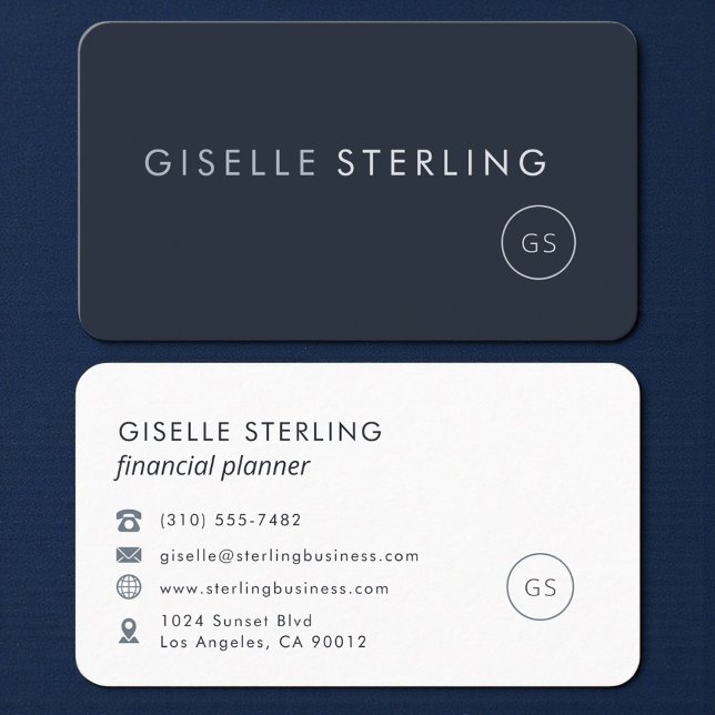Financial Planner Navy Blue Professional Business Card (Creator Uploaded)
