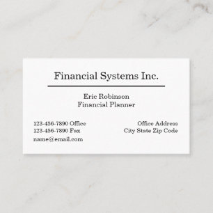 Financial Planner Professional Business Cards