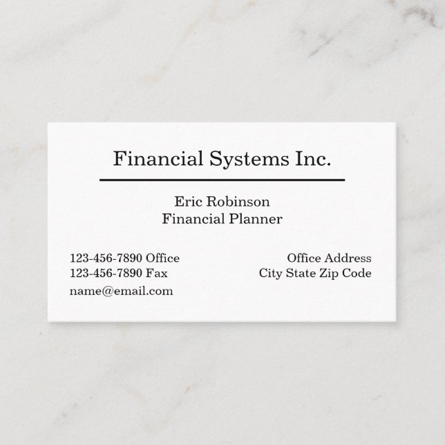 Financial Planner Professional Business Cards (Front)