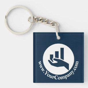 Financial Planner White Logo & WWW Promotional Key Ring