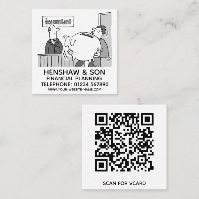 Financial Planning Or Accountants Promotional Squa Square Business Card (Front/Back)