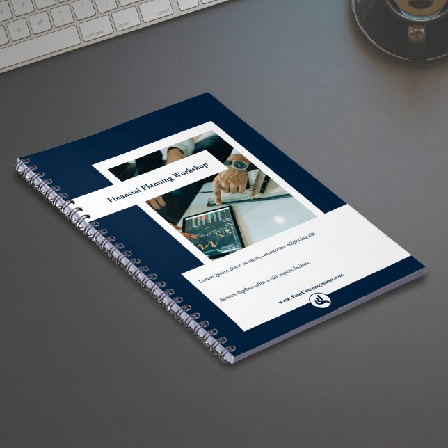 Financial Planning Workshop White & Blue Notebook (Financial Planning Workshop White & Blue Notebook with Logo)
