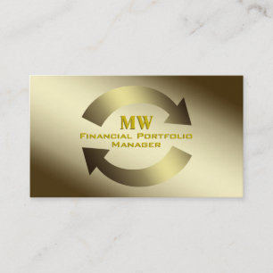 Financial Portfolio Manager, Gold theme logo Business Card