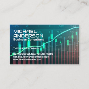 Financial Sector Data Graphs Business Card