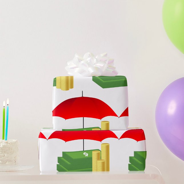 Financial Security Protection with Red Umbrella Wrapping Paper (Creator Uploaded)