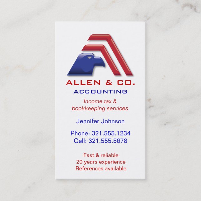 Financial Services_Accounting, bookkeeping Business Card (Front)