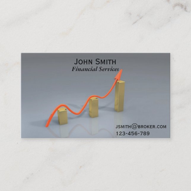 Financial Services, Broker, Financial Planner Business Card (Front)