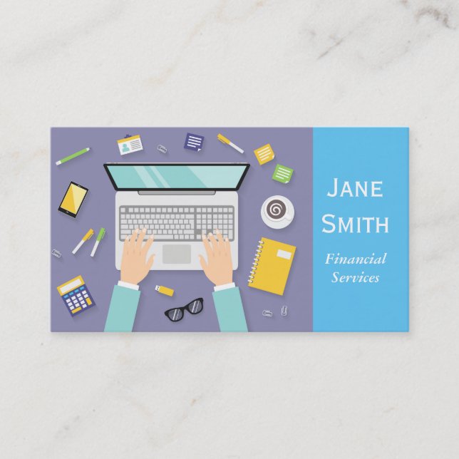 Financial Services, Broker, Financial Planner Business Card (Front)