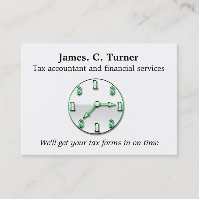 Financial services business card (Front)