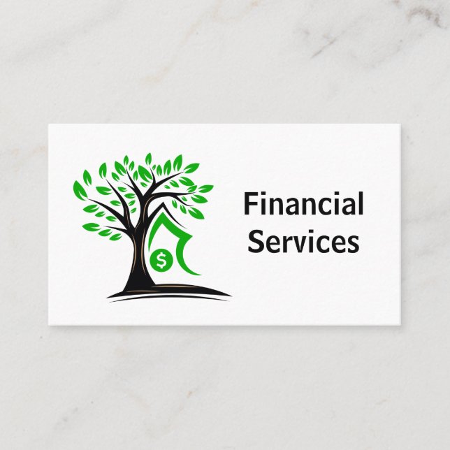 Financial Services | Dollar Tree Logo Business Card (Front)