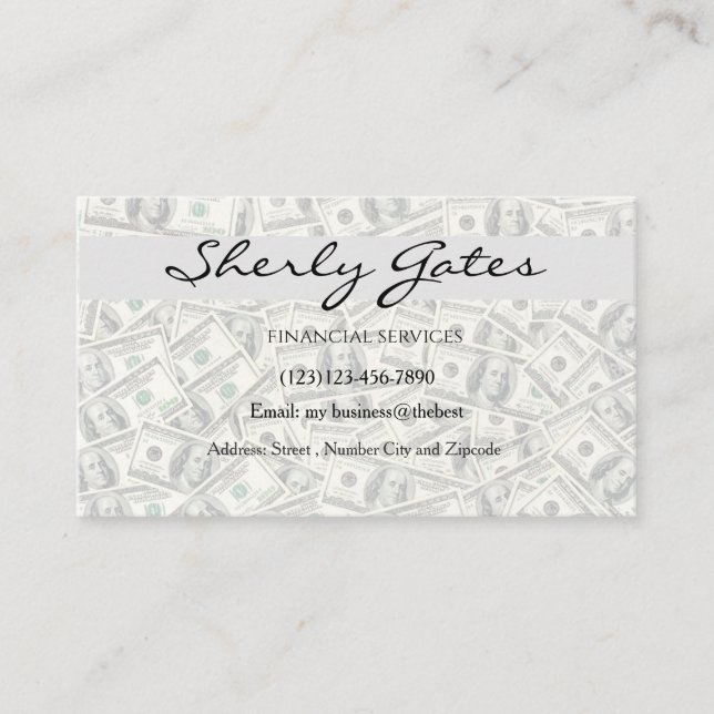 financial services editable card (Front)