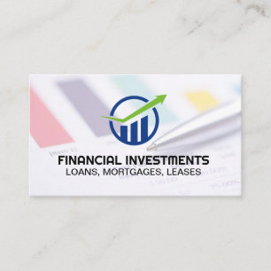 Financial Sheet   Bar Graph Logo Business Card