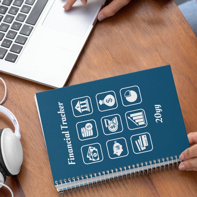 Financial Tracker Blue and White Notebook (Creator Uploaded)