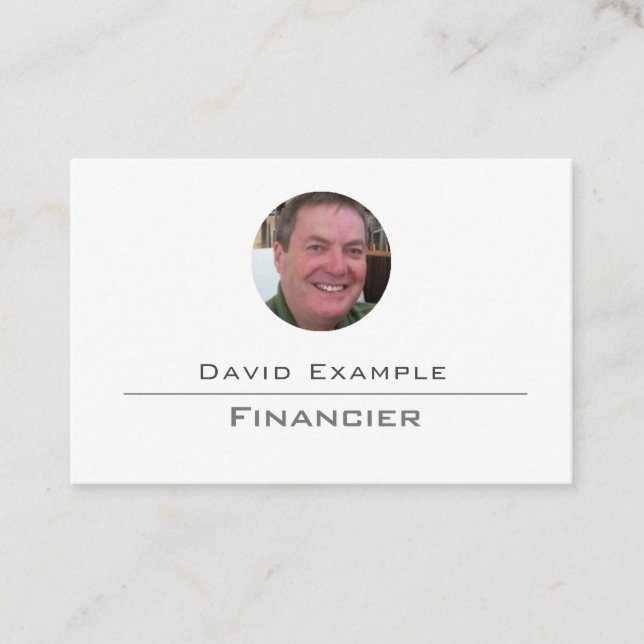 Financier with Photo of Holder Business Card (Front)