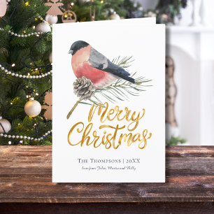 Finch Bird Personalised Christmas Holiday Card
