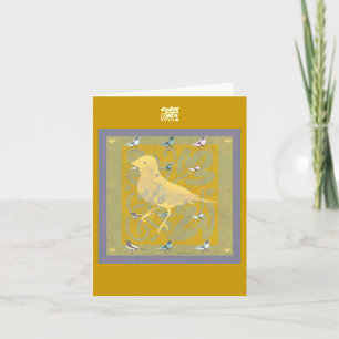Finch Holiday Greeting card, Christmas Card