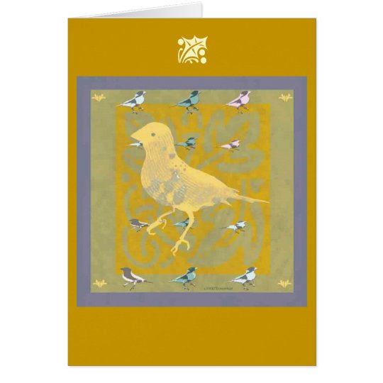 Finch Holiday Greeting card, Christmas Card