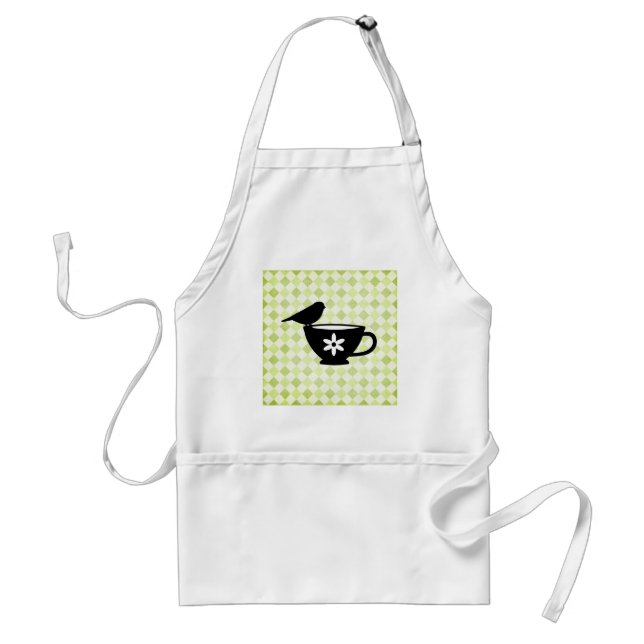 Finch on Teacup Silhouette Standard Apron (Front)