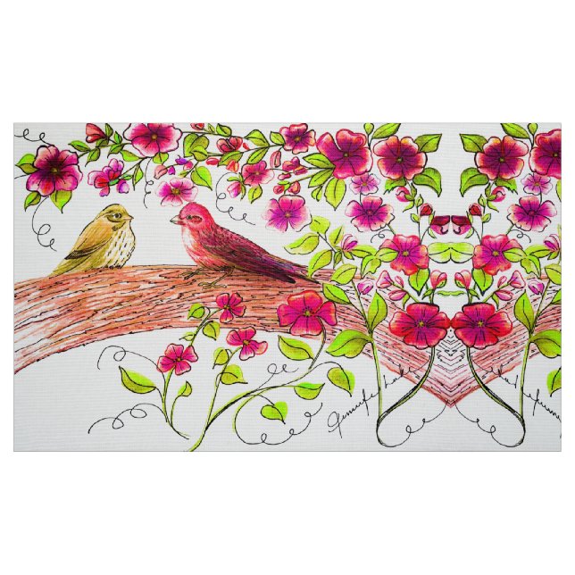 Finches in Spring Fabric (Fat Quarter)